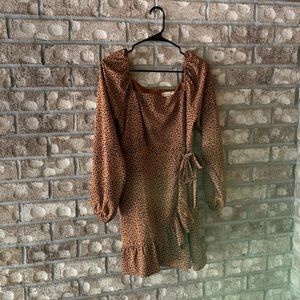 Animal print brown and black dress